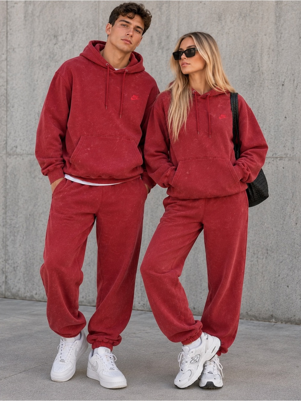 Nike Washed Red Matching Hoodie & Jogger Set | Men’s Small | NWT